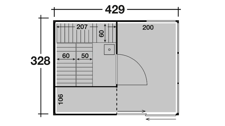 planeo Sauna Paradiso 4x3 (2-Raum) naturbelassen
