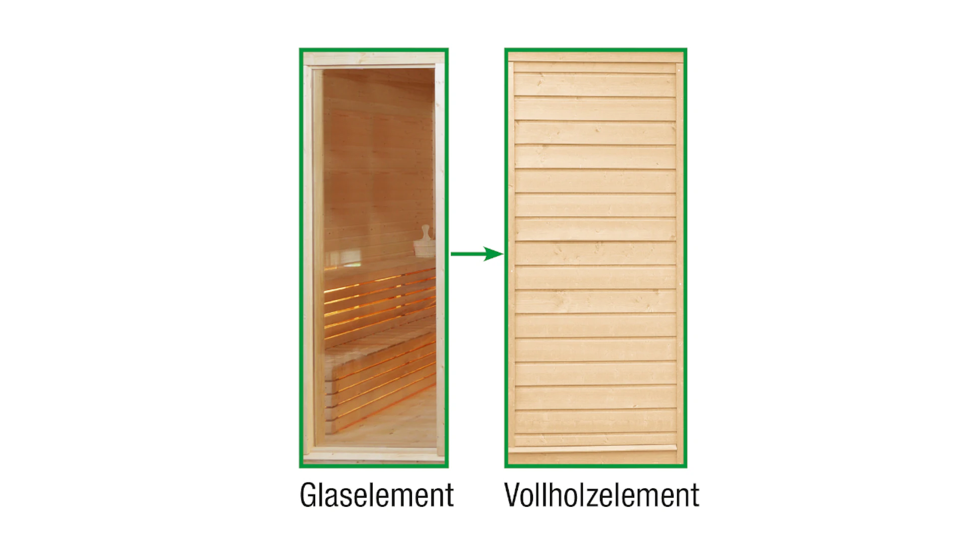 Sauna-Paradiso elemento sostitutivo in legno massiccio al posto del vetro
