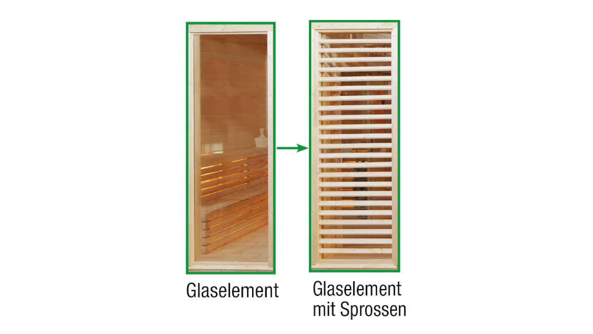 Sauna-Paradiso Sprossen-Austauschelement anstelle Glas 