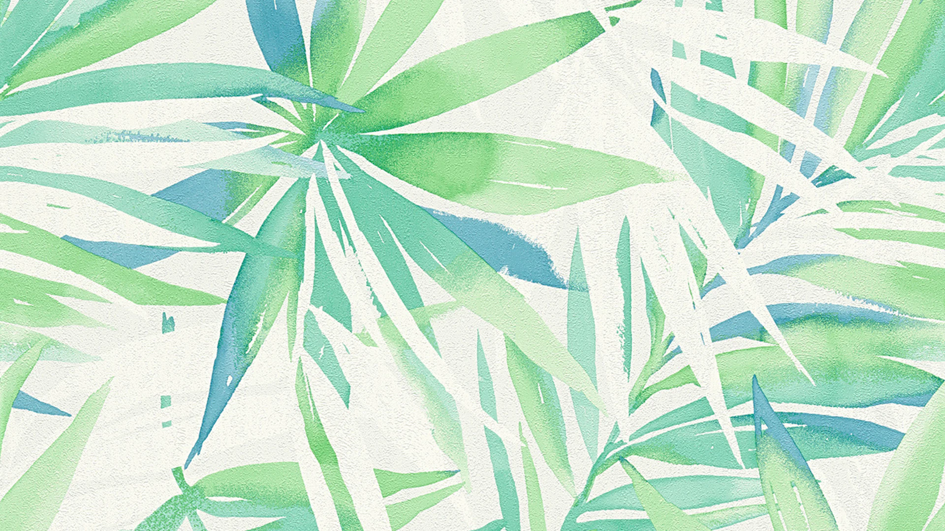 wallpaper design jungle 2 by Laura N. A.S. Création modern palm leaves blue green 251