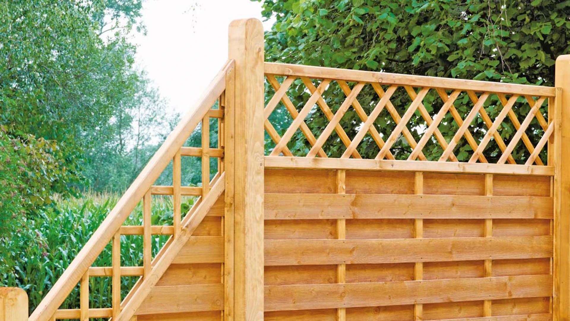planeo TerraWood - recinzione a doghe PRIME in legno di pino 180 x 180 cm