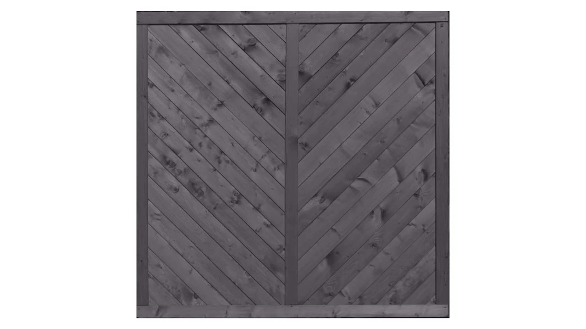 planeo TerraWood - PRIME profile board fence herringbone look dark grey pine 180 x 180 cm