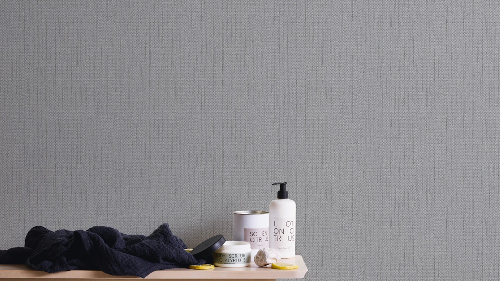 vinyl wallcovering textured wallpaper grey modern uni flavour 328