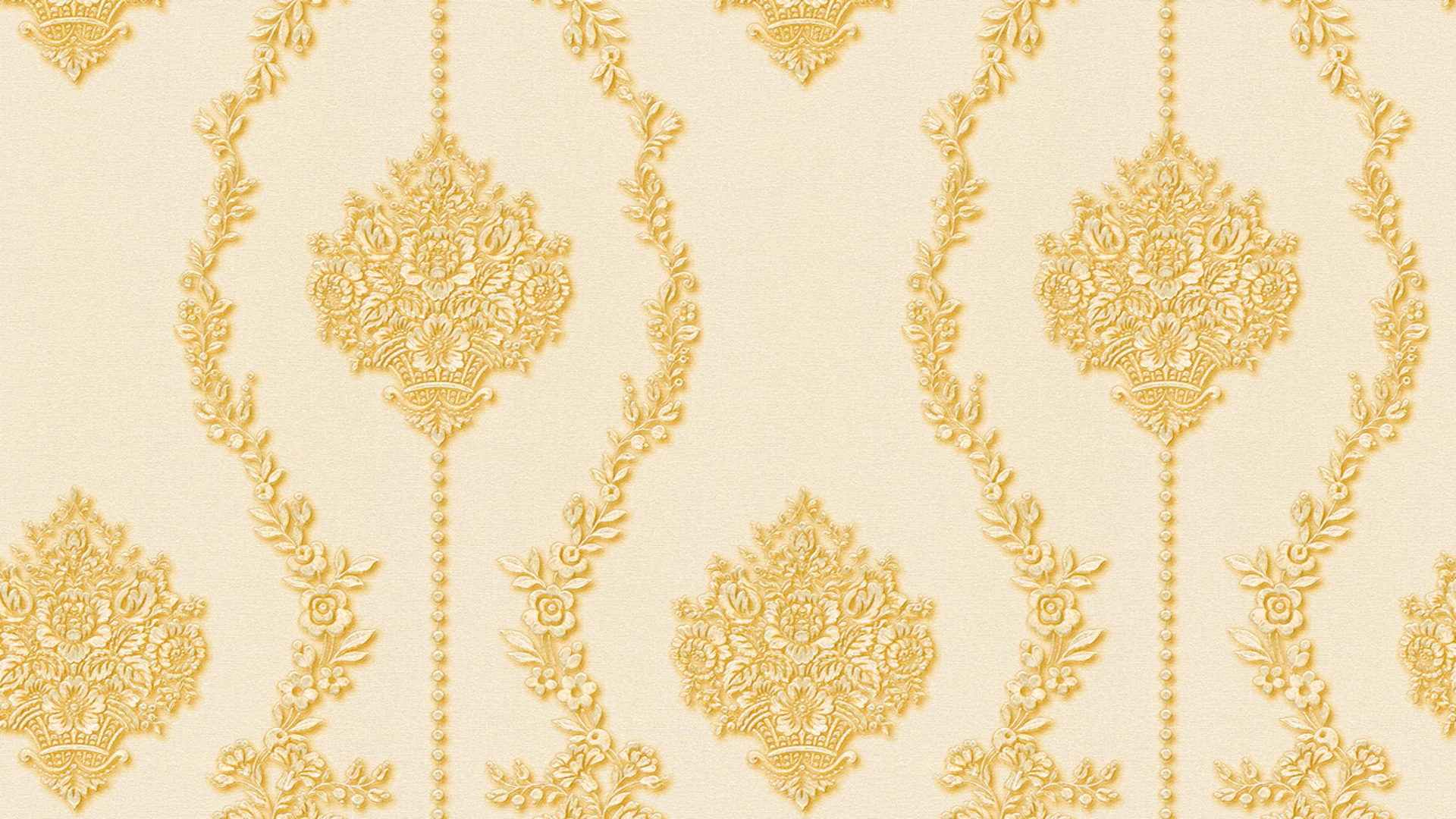 papier peint en vinyle jaune rétro maison de campagne fleurs baroques & ornements nature château 5 934