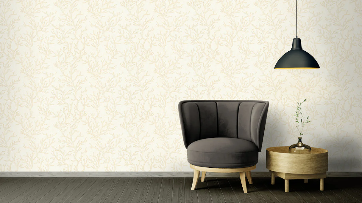 Vinyl wallpaper beige vintage flowers & nature Versace 3 971