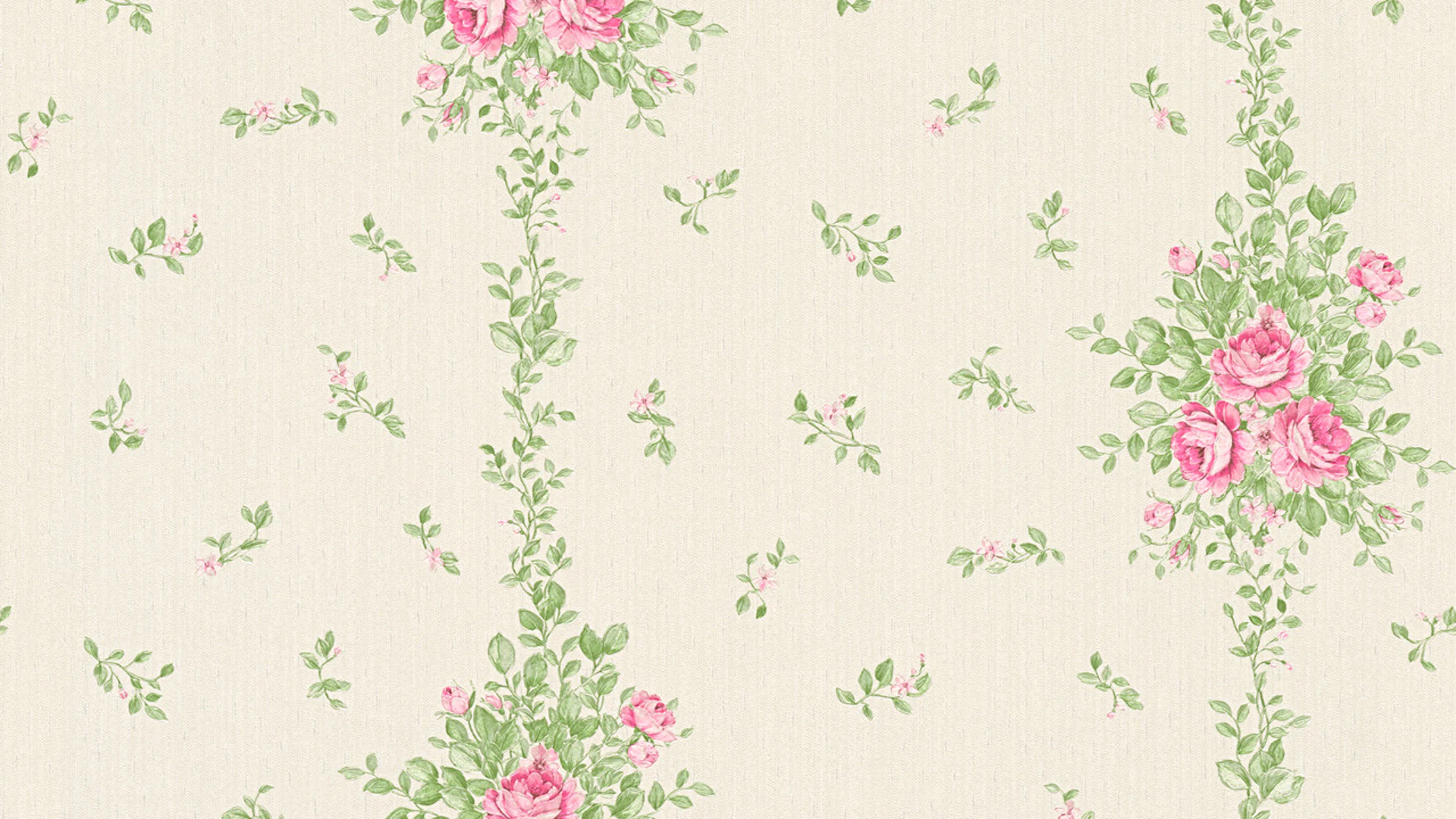 Papier peint vinyle rose classique rétro ornements de campagne fleurs & nature château 5 002