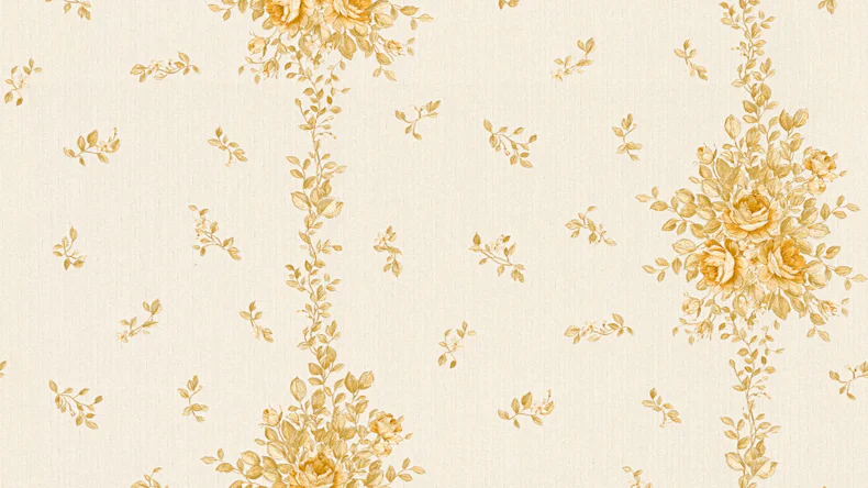 Vinyltapete orange Klassisch Retro Landhaus Ornamente Blumen & Natur Château 5 003