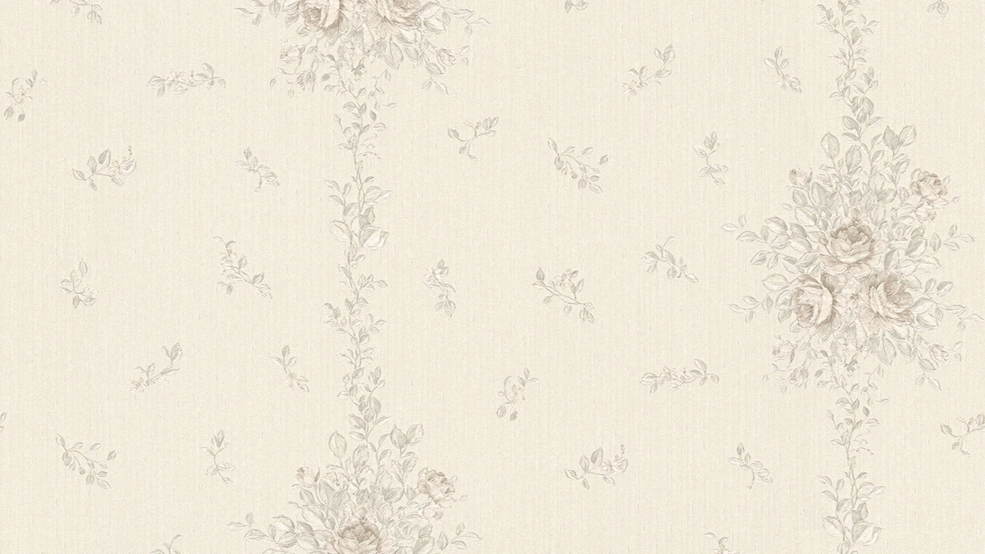 Papier peint vinyle gris classique rétro ornements de campagne fleurs & nature château 5 005