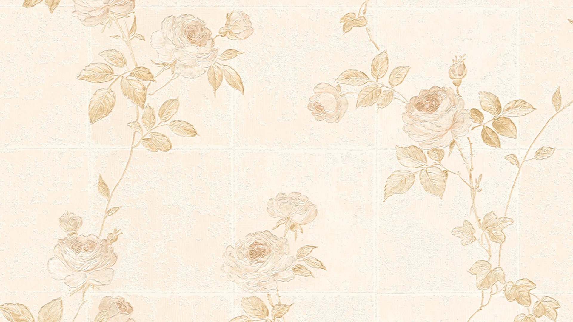 Papier peint vinyle crème classique rétro fleurs & nature château 5 012