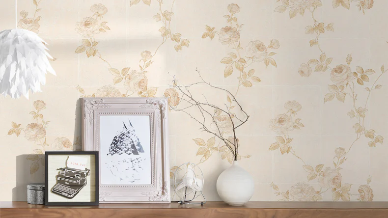 Vinyltapete creme Klassisch Retro Blumen & Natur Château 5 012