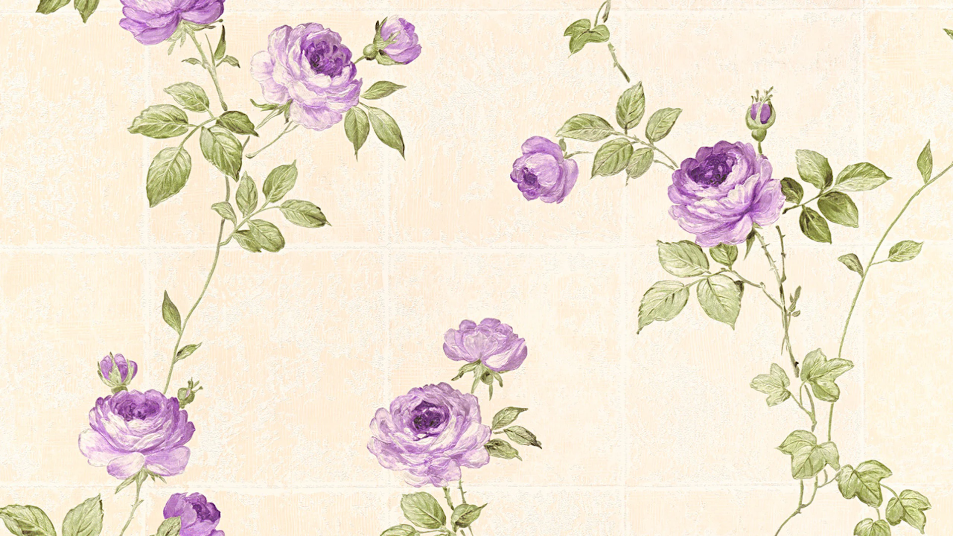 Papier peint vinyle violet classique rétro fleurs & nature château 5 015