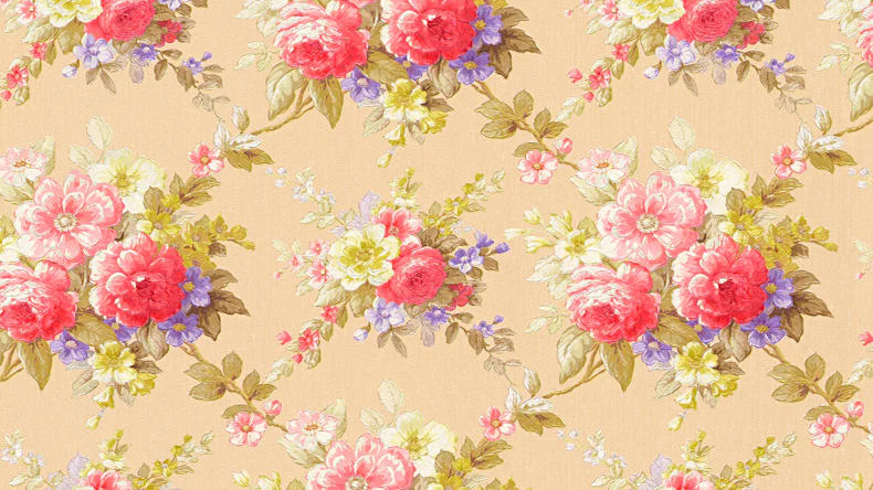 Vinyltapete bunt Klassisch Retro Blumen & Natur Ornamente Château 5 082