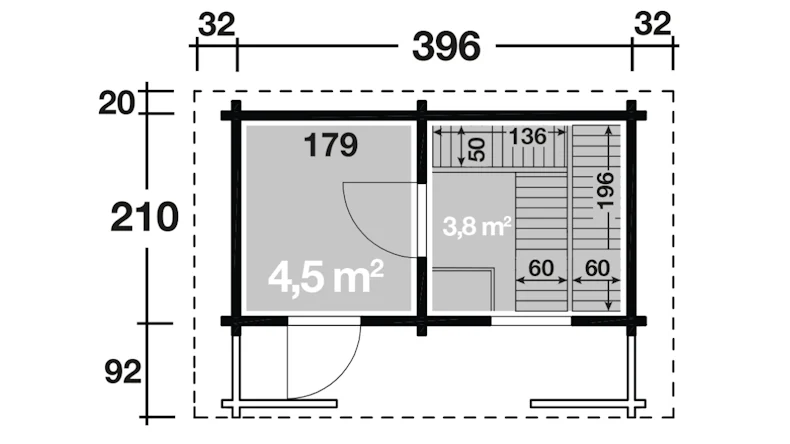 planeo Saunahaus de luxe Sanna 70 naturbelassen