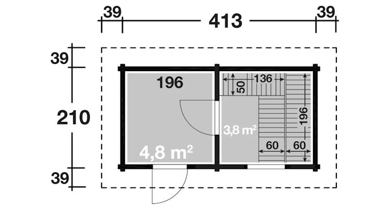 planeo Saunahaus de luxe Mikko 70 naturbelassen