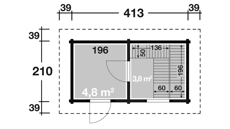 planeo abri sauna de luxe Mikko 70 full glass door natural finish