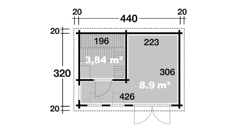planeo Saunahaus de luxe Eurika 58 naturbelassen