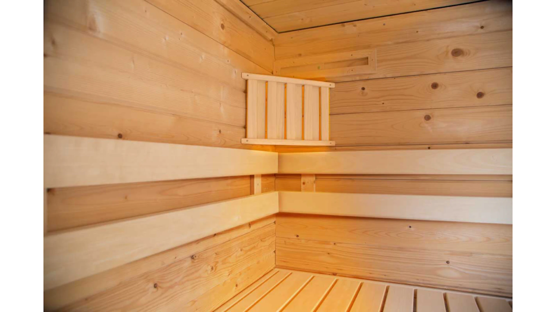 Lampada ad angolo sauna con schermo in legno