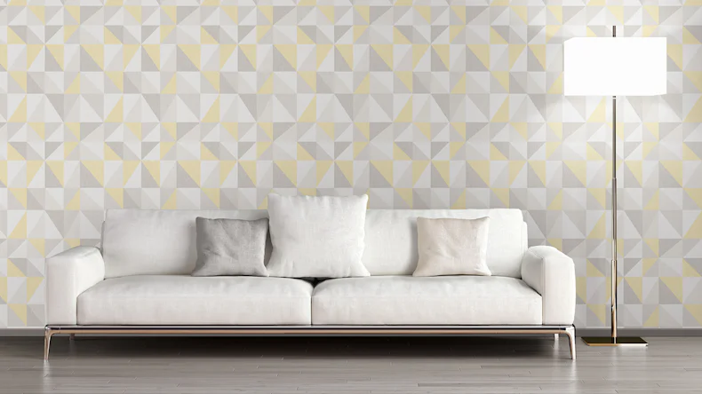 Carta da parati in vinile Björn A.S. Création Moderna Giallo Grigio 811