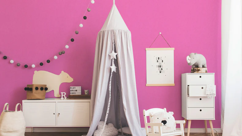 Vliestapete rosa Klassisch Uni Little Stars 668