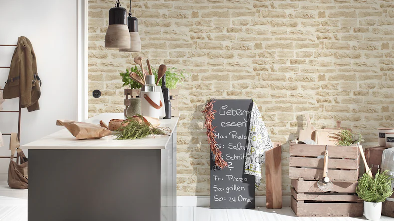 Vinyltapete Best of Wood`n Stone 2nd Edition A.S. Création Steinwand Beige Creme 802