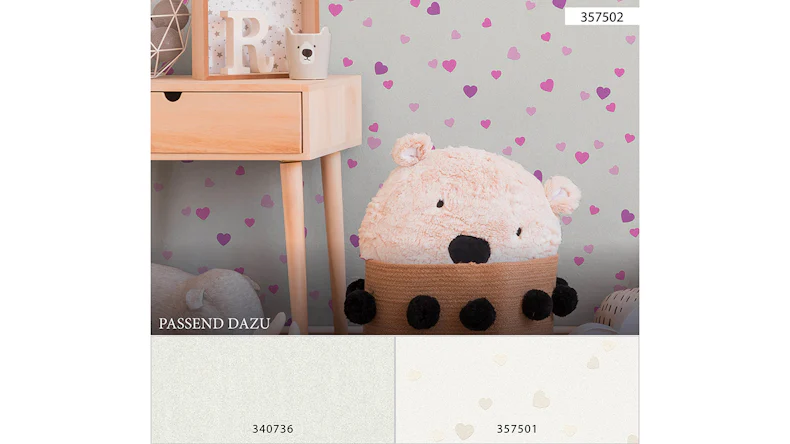 Vinyltapete Boys & Girls 6 A.S. Création Kindertapete Creme Metallic Lila 502