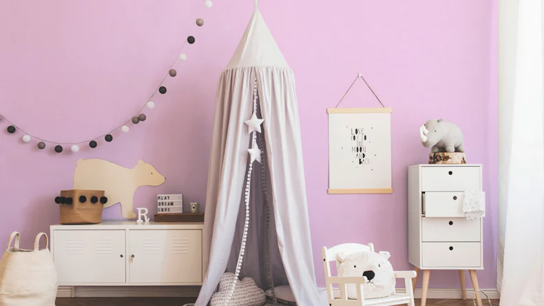 papier peint non-tissé rose classique uni Little Stars 344