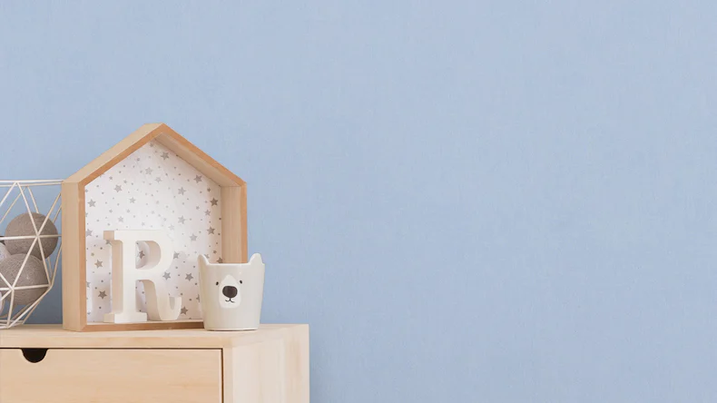 carta da parati in tessuto non tessuto Boys & Girls 6 A.S. Création carta da parati per bambini a tinta unita blu 345