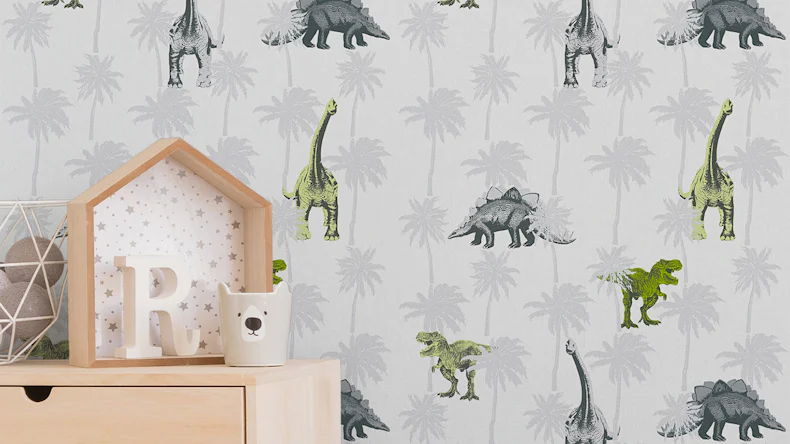 papier peint non-tissé Little Stars A.S. Création papier peint pour enfants gris vert blanc 352