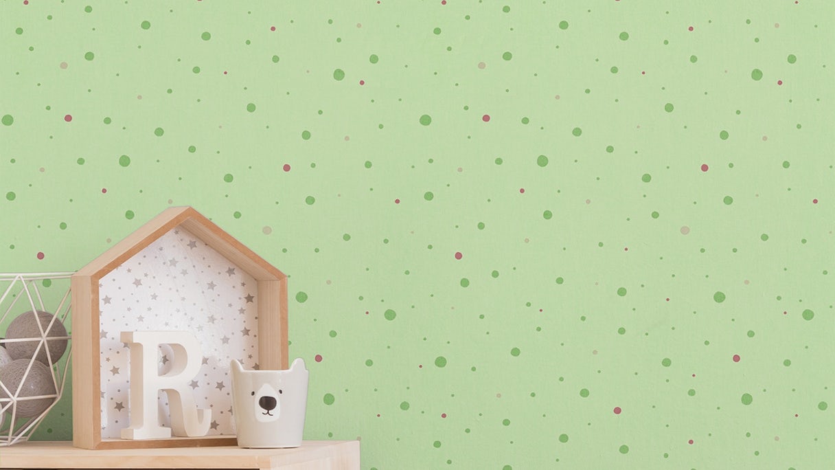 non-woven wallpaper green classic plains Little Stars 393