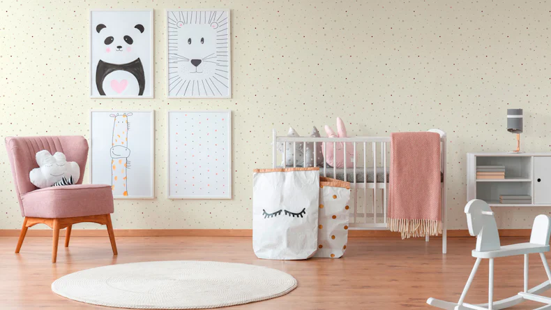 Vliestapete creme Klassisch Uni Little Stars 394