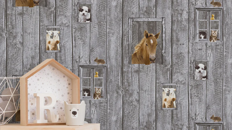 Vliestapete grau Modern Kinder Kinder Blumen & Natur Little Stars 421