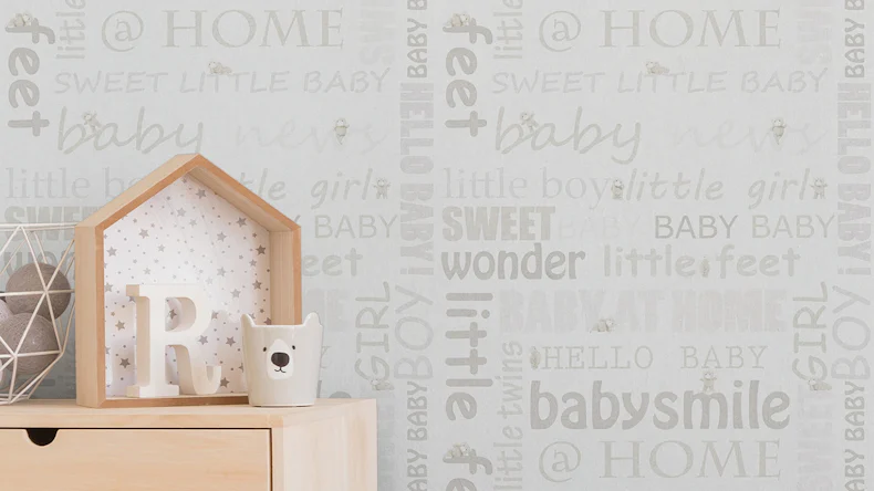 papier peint non tissé Little Stars A.S. Création papier peint pour enfants police crème blanc métallisé 471
