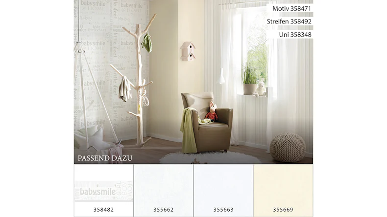 papier peint non tissé Little Stars A.S. Création papier peint pour enfants police crème blanc métallisé 471