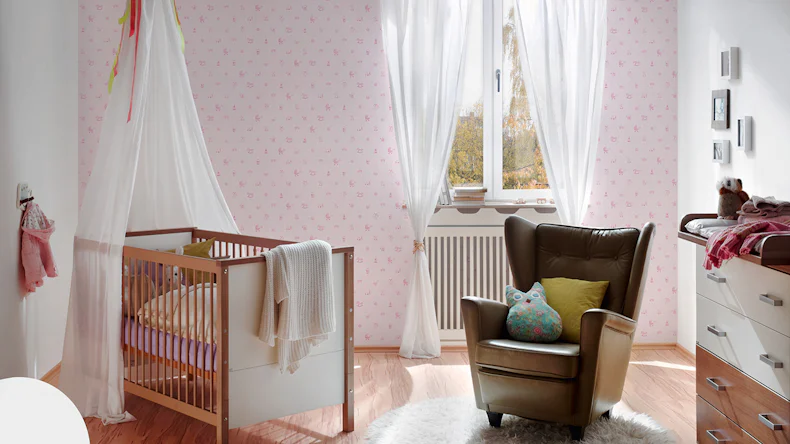 papier peint non-tissé Little Stars A.S. Création papier peint bébé rose 541