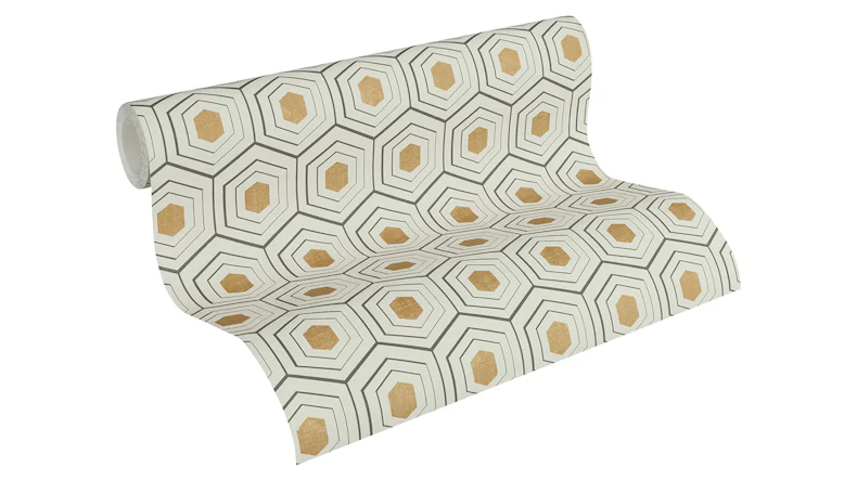 Papier peint vinyle Four Seasons A.S. Création Retro Metallic Beige Black 991