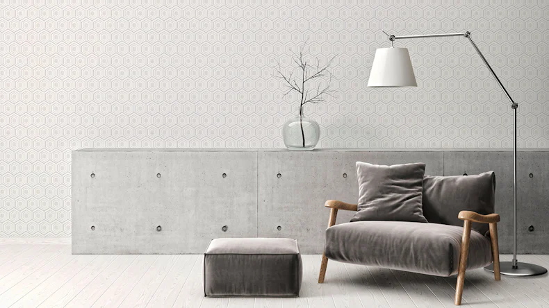 Papier peint vinyle Four Seasons A.S. Création Retro Metallic Grey White 992