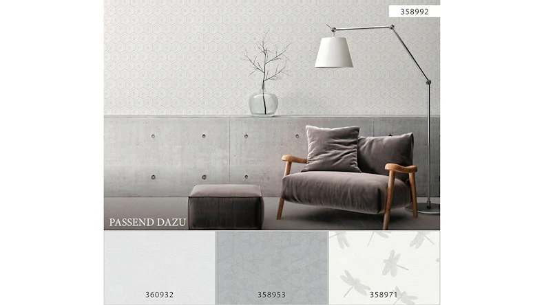 Papier peint vinyle Four Seasons A.S. Création Retro Metallic Grey White 992