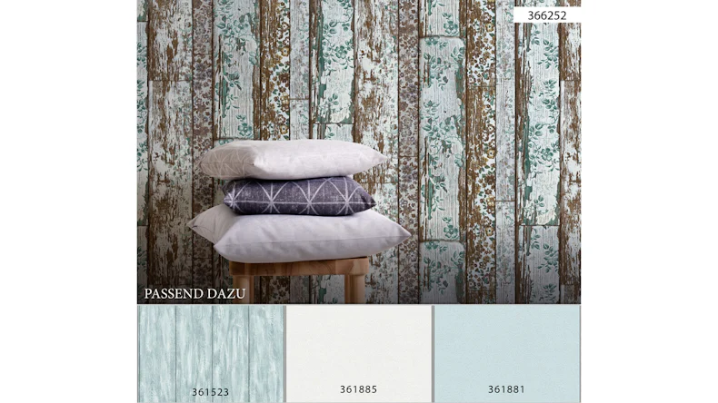 Vinyltapete grün Vintage Blumen & Natur Holz Neue Bude 2.0 193