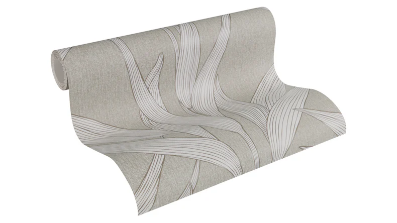 Papier peint vinyle gris fleurs vintage & nature hygge 231