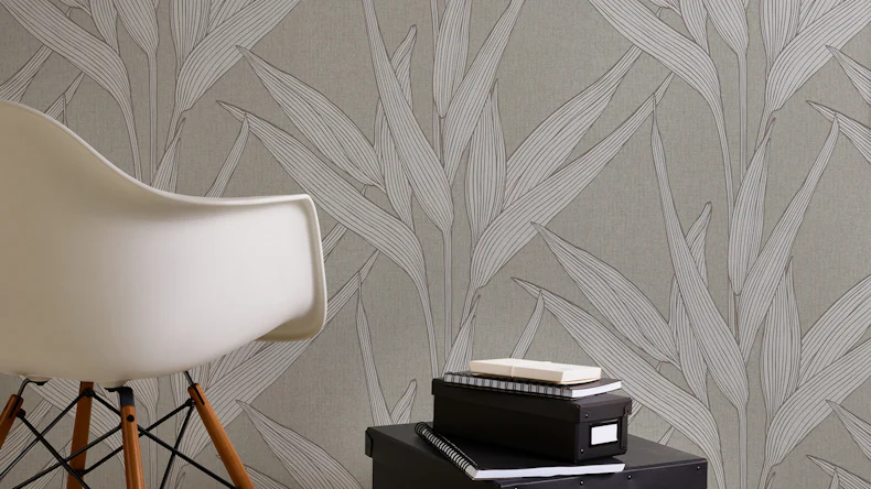 Papier peint vinyle gris fleurs vintage & nature hygge 231