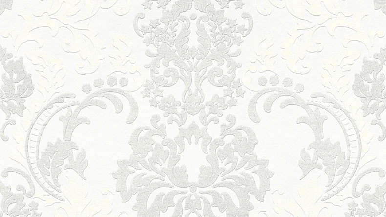 Papier peint vinyle Noir & Blanc 4 A.S. Création Vintage Ornaments White 661