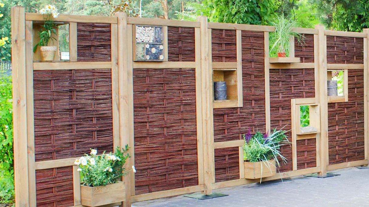 planeo TerraWood - CREATIVE-3D privacy screen wicker fence closed 94 x 180 cm