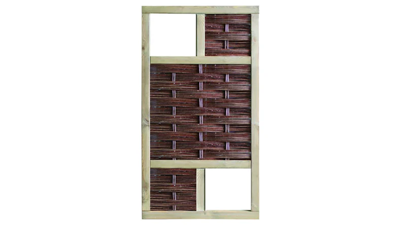 planeo TerraWood - CREATIVE-3D Sichtschutz Weidengeflechtzaun 2 Fenster oben+unten 94 x 180 cm