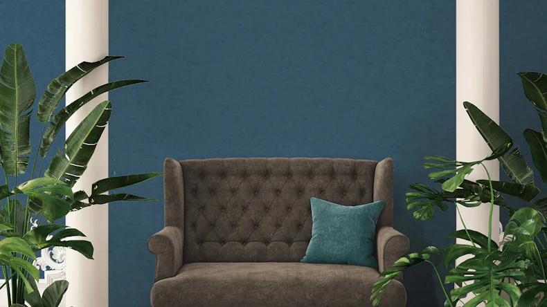 Vinyltapete blau Klassisch Uni Palila 131