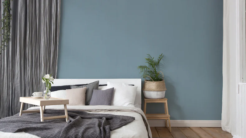 Vinyltapete blau Klassisch Uni Styleguide Trend Colours 2021 428