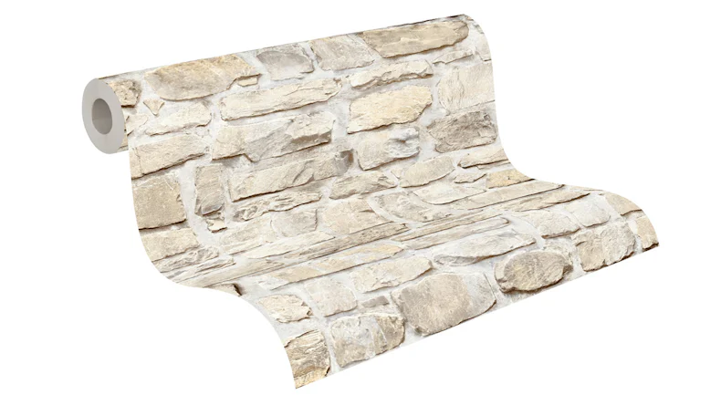 Vinyltapete Steintapete beige Vintage Steine Elements 703