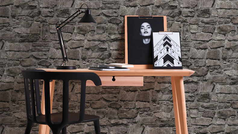 Vinyltapete Steintapete schwarz Modern Steine Blumen & Natur Bilder Il Decoro 704