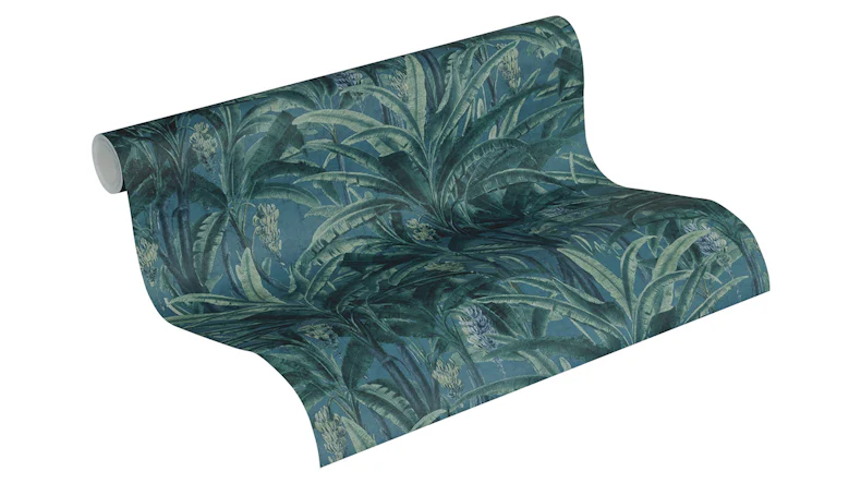 Vinyltapete Greenery A.S. Création Landhausstil Sträucher Grün Blau 801