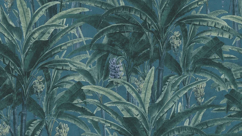 Vinyltapete Greenery A.S. Création Landhausstil Sträucher Grün Blau 801