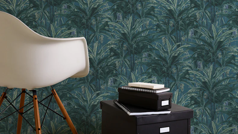 Vinyltapete Greenery A.S. Création Landhausstil Sträucher Grün Blau 801